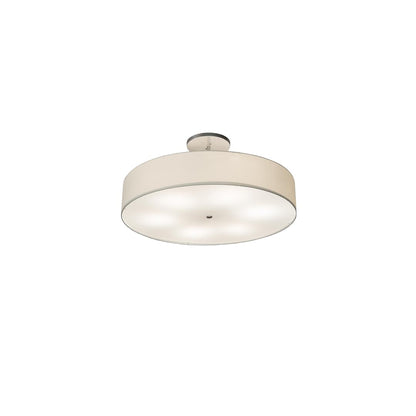 Cilindro 6 Light 42" Wide Semi-Flush Drum Ceiling Fixture - Nickel Finish