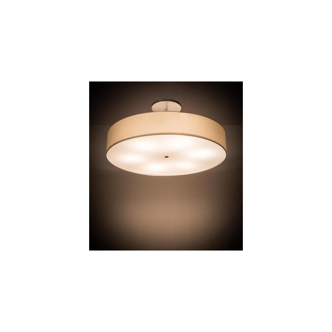 Cilindro 6 Light 42" Wide Semi-Flush Drum Ceiling Fixture - Nickel Finish