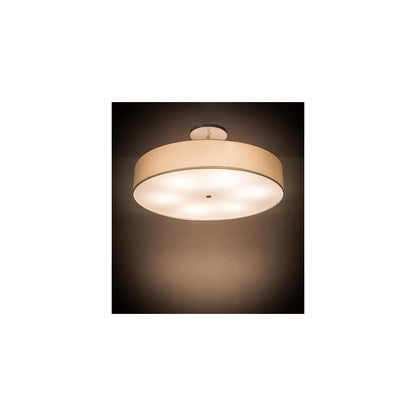 Cilindro 6 Light 42" Wide Semi-Flush Drum Ceiling Fixture - Nickel Finish