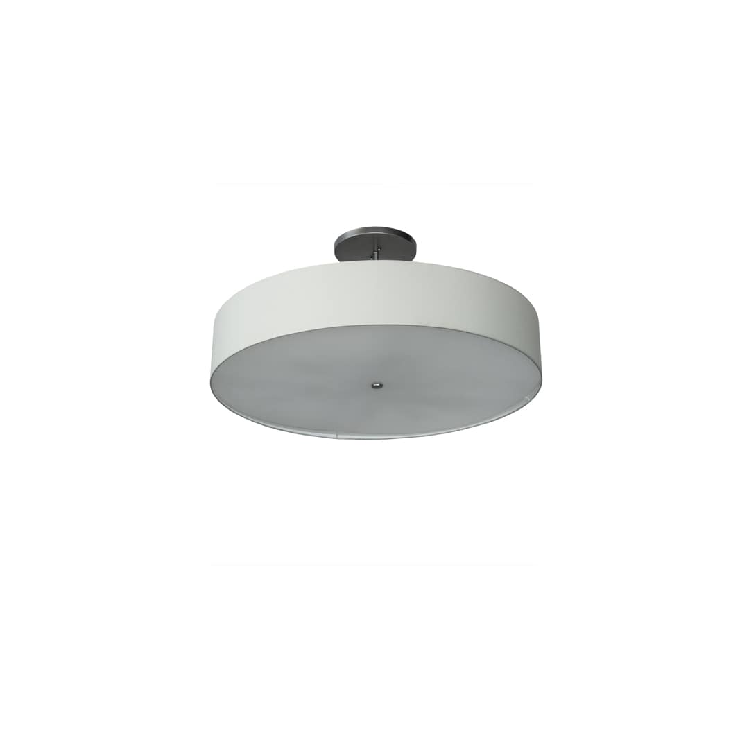 Cilindro 6 Light 42" Wide Semi-Flush Drum Ceiling Fixture - Nickel Finish