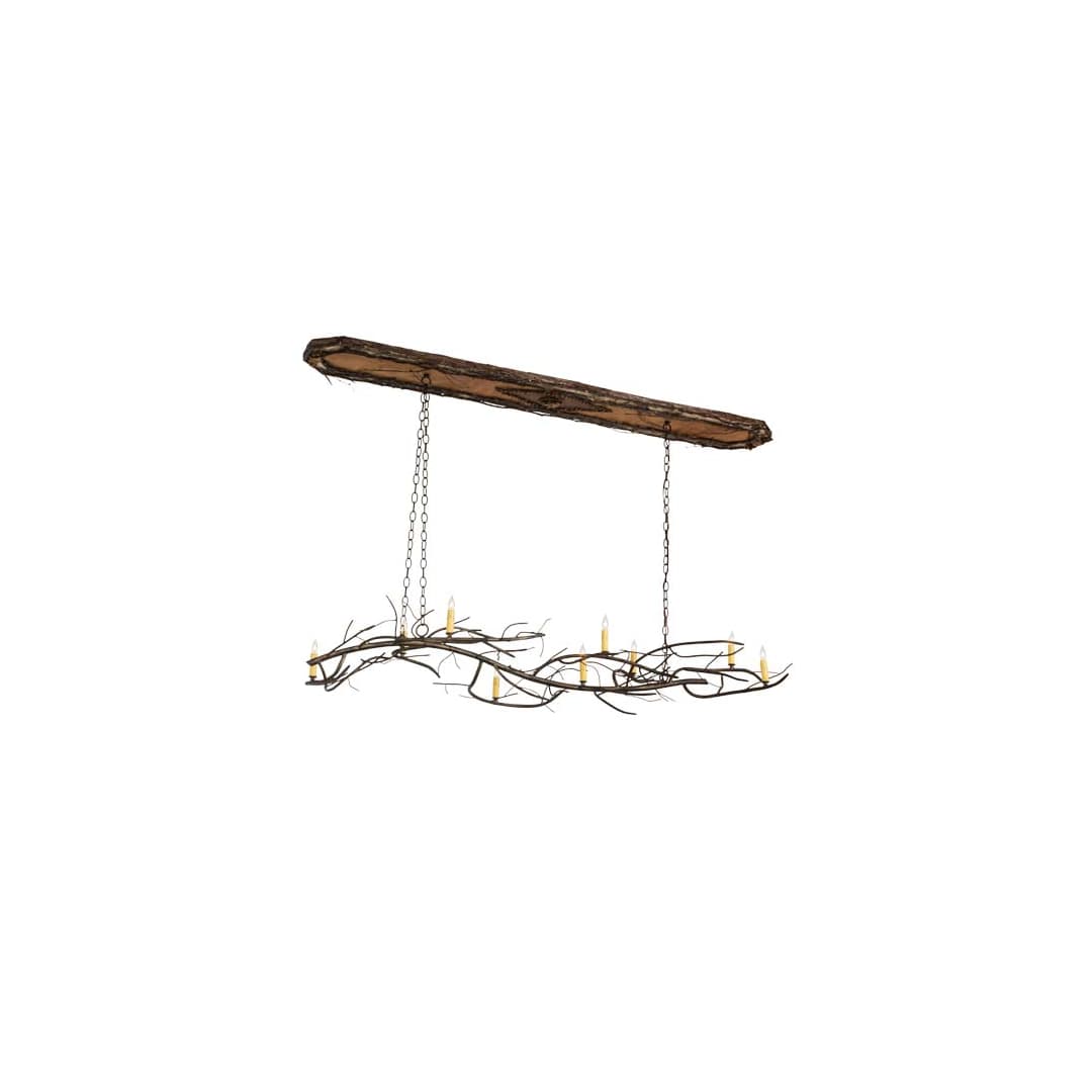 Long Winter Solstice 9 Light 22" Wide Taper Candle Linear Chandelier