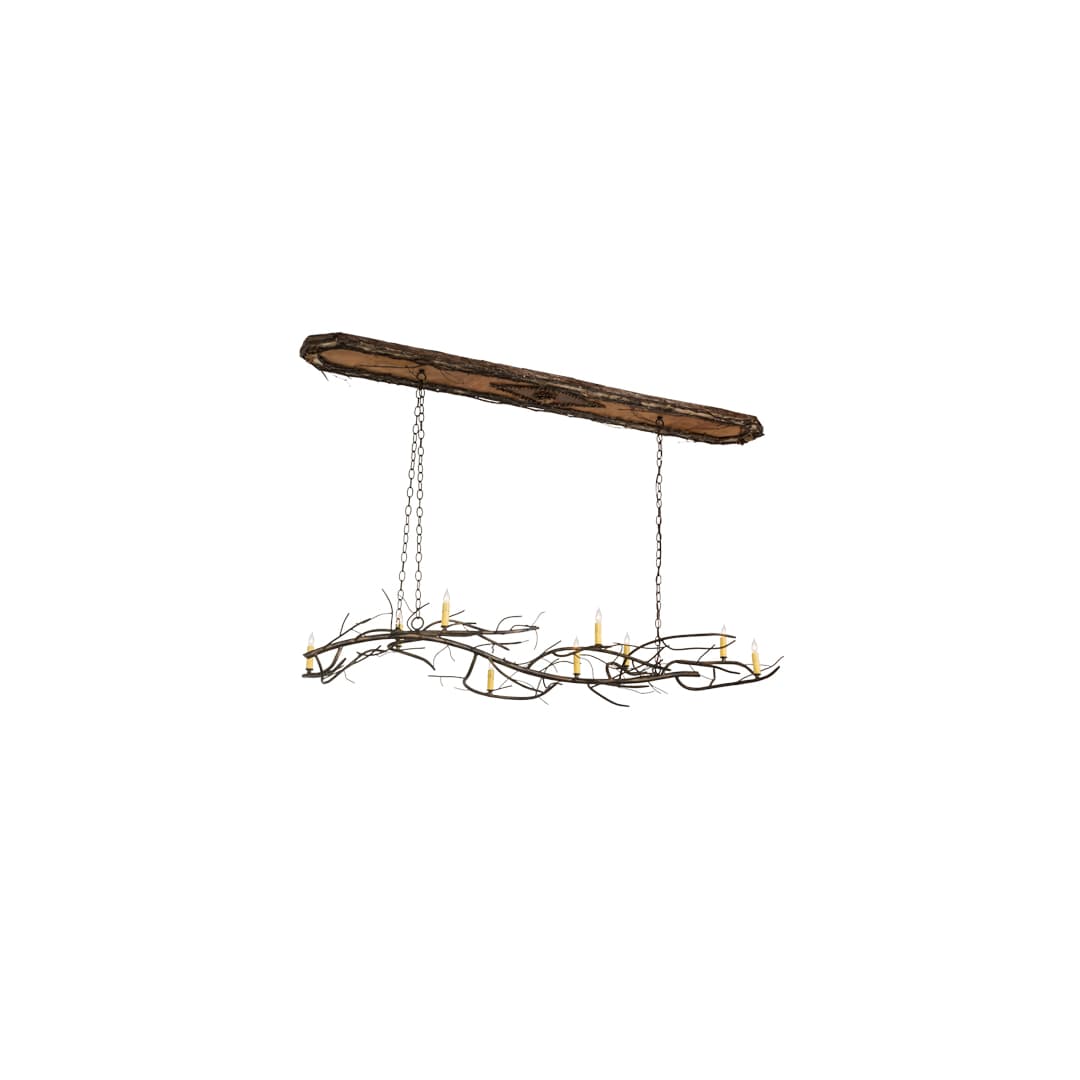 Long Winter Solstice 9 Light 22" Wide Taper Candle Linear Chandelier