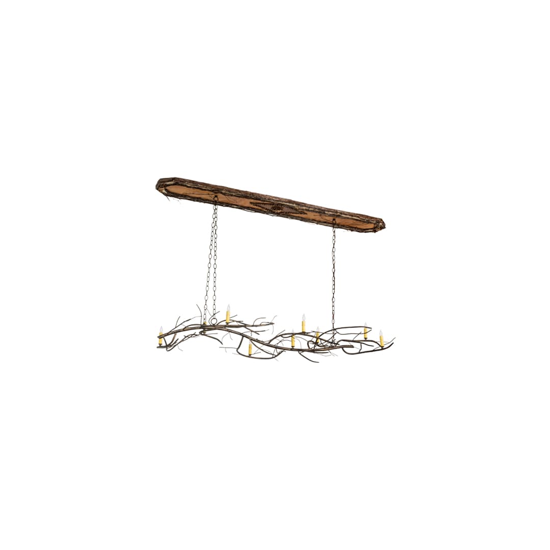 Long Winter Solstice 9 Light 22" Wide Taper Candle Linear Chandelier
