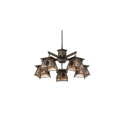 Scotch Pine 5 Light 40" Wide Chandelier