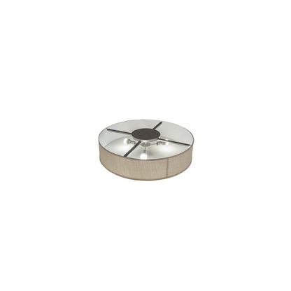 Cilindro 3 Light 36" Wide Semi-Flush Drum Ceiling Fixture with Off-White Shade - Nickel Finish