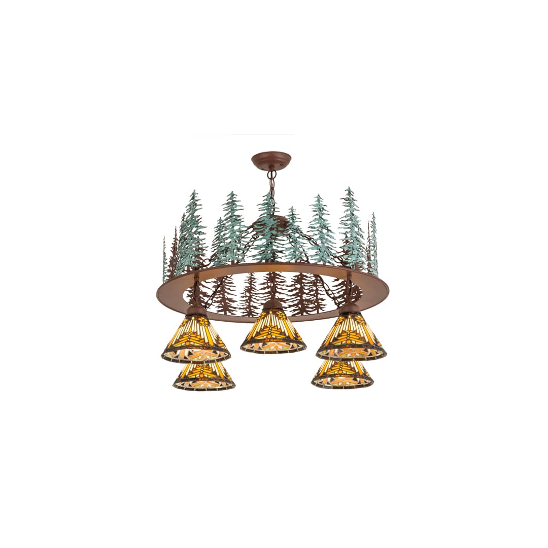 Nuevo Mission 5 Light 34" Wide Chandelier