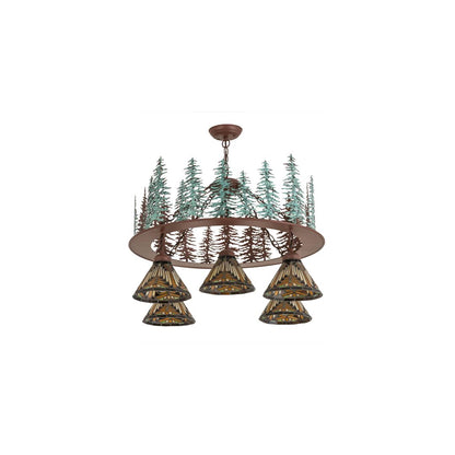 Nuevo Mission 5 Light 34" Wide Chandelier