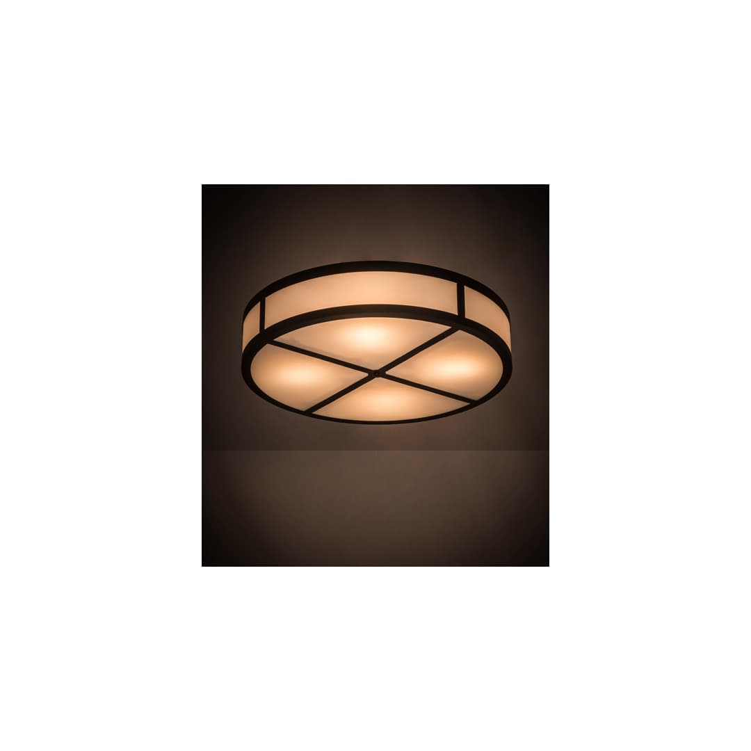 Smythe Craftsman 4 Light 30" Wide Semi-Flush Drum Ceiling Fixture