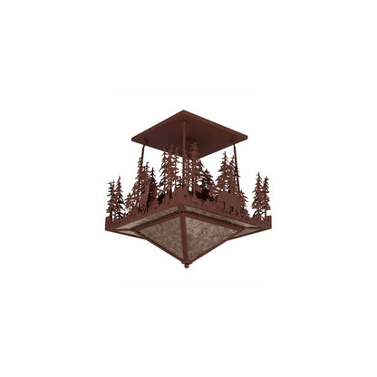 Wildlife at Pine Lake 4 Light 33" Wide Semi-Flush Ceiling Fixture