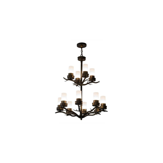 Winter Solstice 12 Light 30" Wide Pillar Candle Chandelier