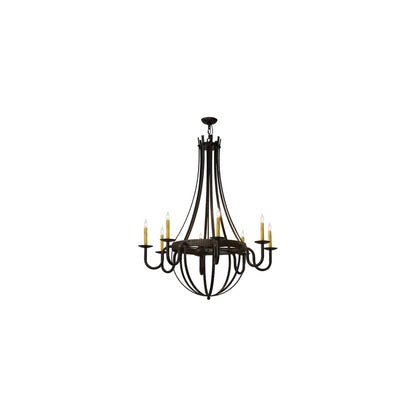 Barrel Stave Metallo 8 Light 42" Wide Taper Candle Style Chandelier