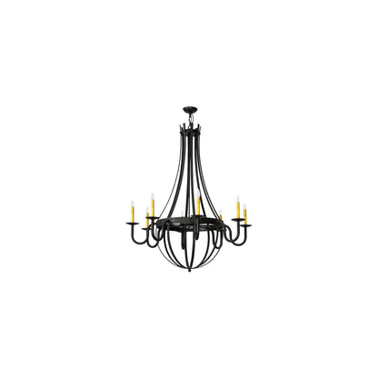 Barrel Stave Metallo 8 Light 42" Wide Taper Candle Style Chandelier