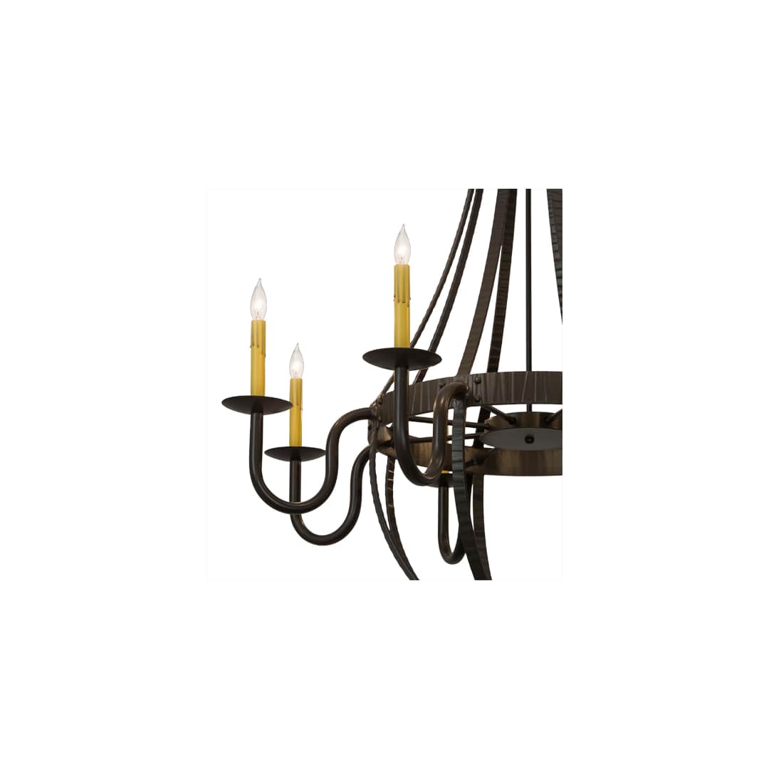 Barrel Stave Metallo 8 Light 42" Wide Taper Candle Style Chandelier