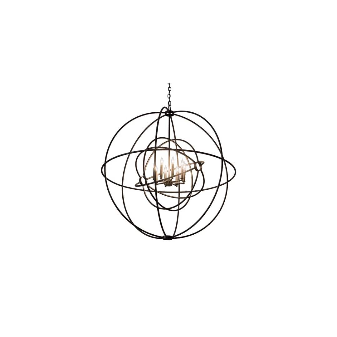 Atom Enerjisi 8 Light 43" Wide Taper Candle Style Chandelier
