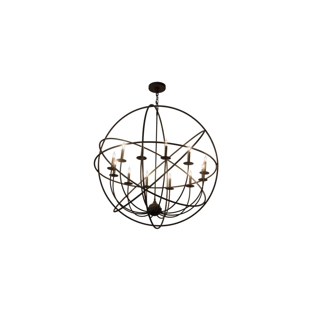 Atom Enerjisi 12 Light 42" Wide Taper Candle Globe Chandelier