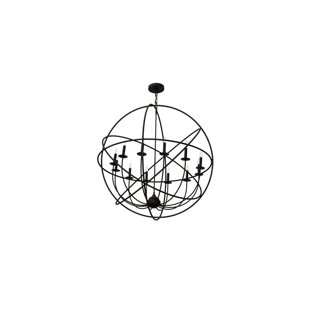 Atom Enerjisi 12 Light 42" Wide Taper Candle Globe Chandelier