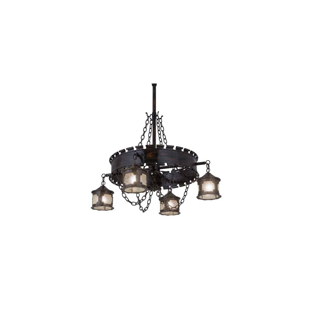 Antique Gothic 4 Light 40" Wide Chandelier