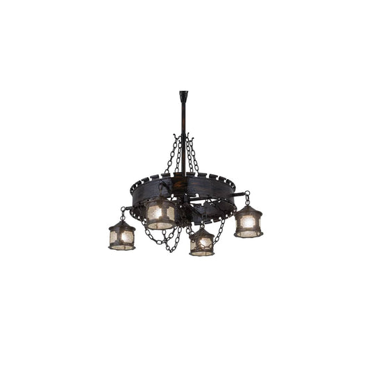 Antique Gothic 4 Light 40" Wide Chandelier