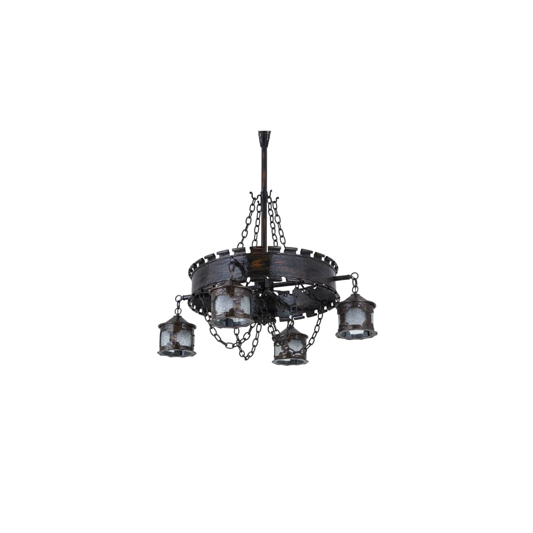 Antique Gothic 4 Light 40" Wide Chandelier