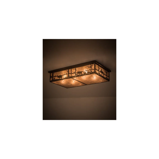 Bears and Moose at Lake 8 Light 35" Wide Flush Mount Ceiling Fixture