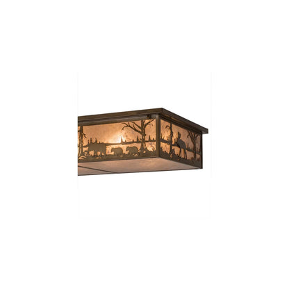 Bears and Moose at Lake 8 Light 35" Wide Flush Mount Ceiling Fixture