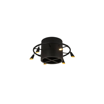 Column-Surround 6 Light 60" Wide Semi-Flush Ceiling Fixture