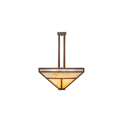 T Mission 8 Light 34" Wide Semi-Flush Ceiling Fixture - Rust Finish