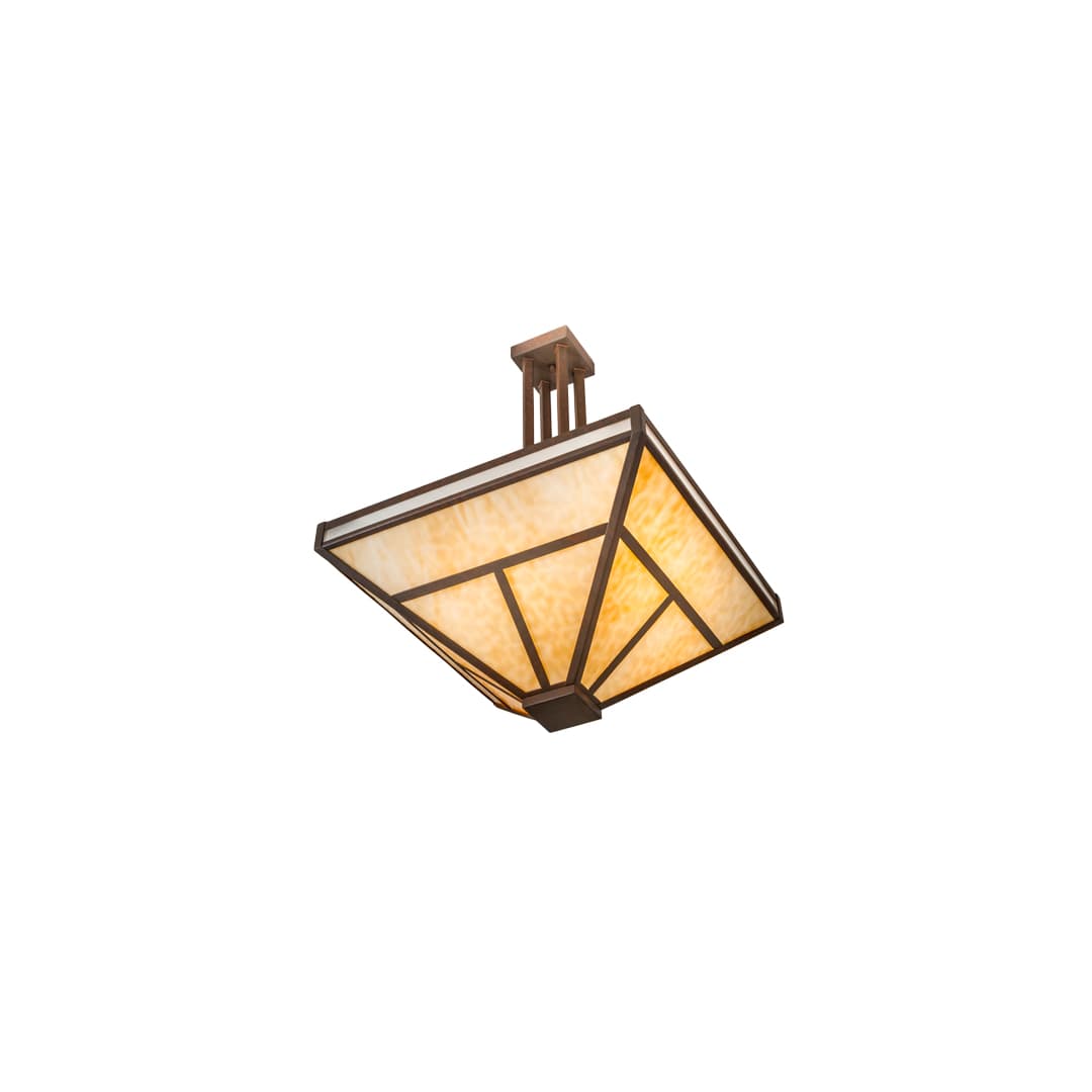 T Mission 8 Light 34" Wide Semi-Flush Ceiling Fixture - Rust Finish