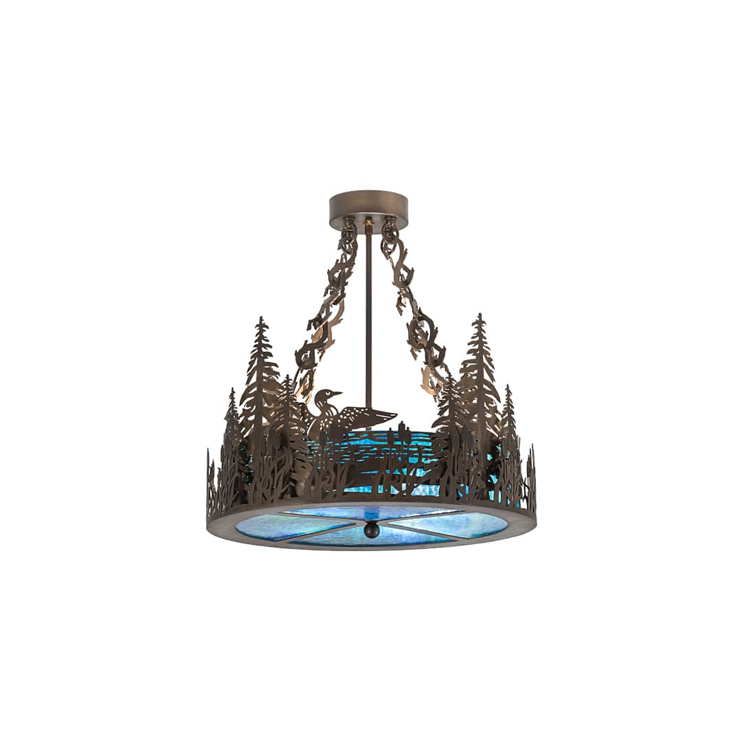 Loon 4 Light 20" Wide Semi-Flush Drum Ceiling Fixture