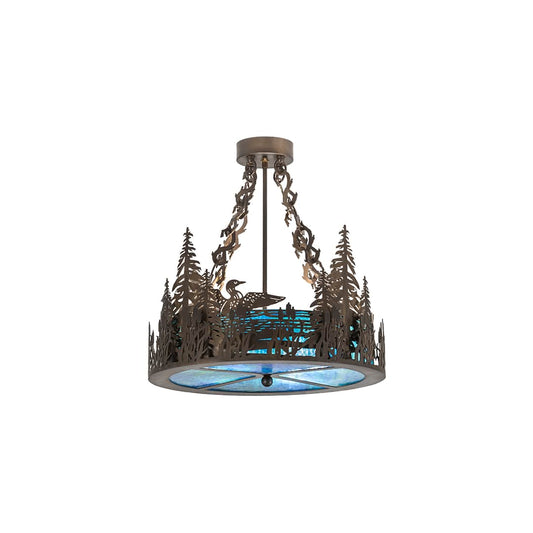 Loon 4 Light 20" Wide Semi-Flush Drum Ceiling Fixture