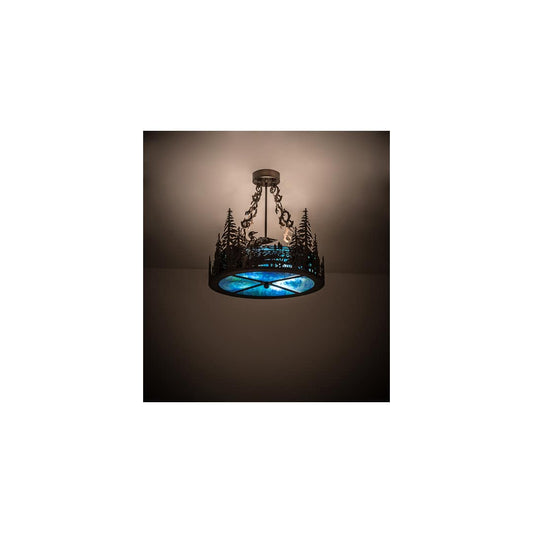 Loon 4 Light 20" Wide Semi-Flush Drum Ceiling Fixture