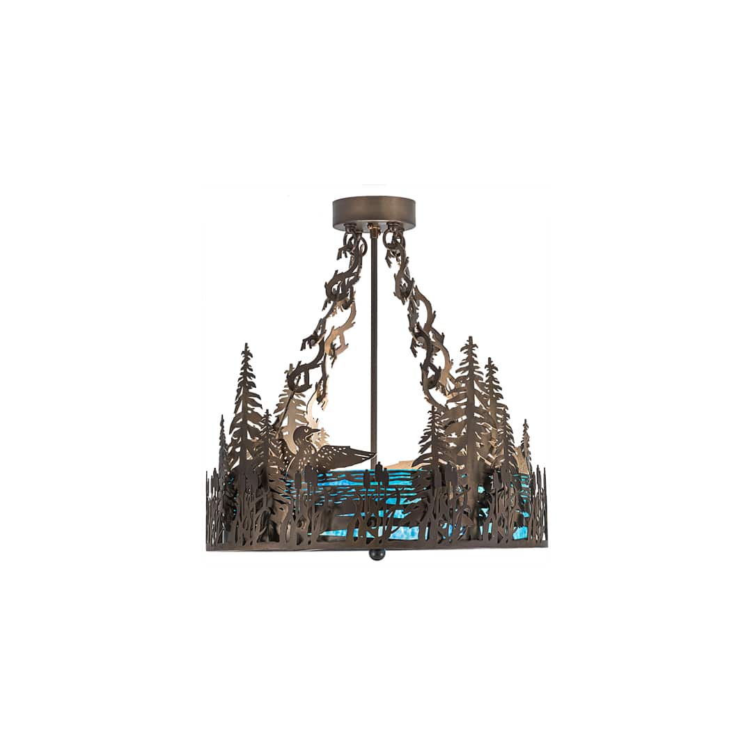 Loon 4 Light 20" Wide Semi-Flush Drum Ceiling Fixture