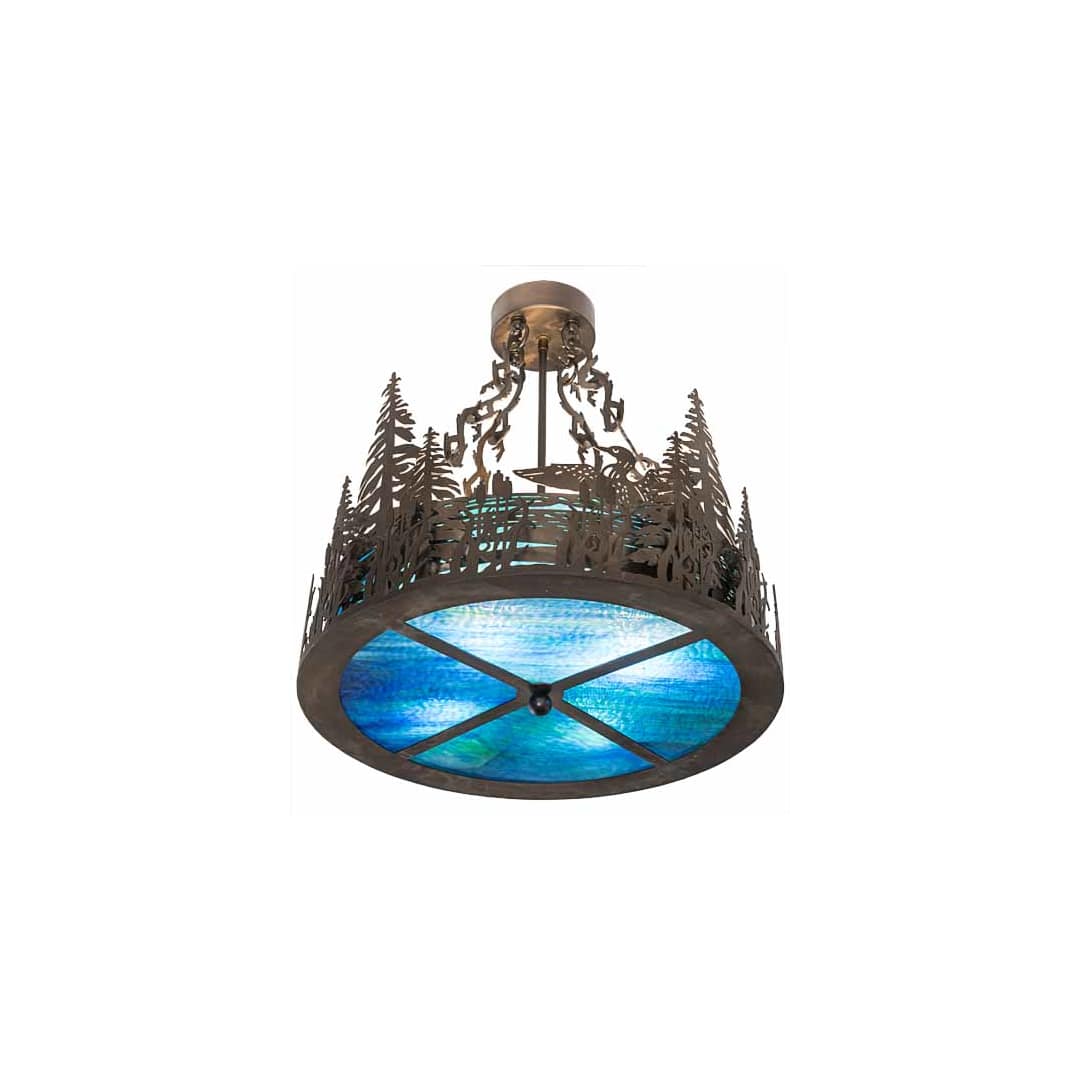 Loon 4 Light 20" Wide Semi-Flush Drum Ceiling Fixture