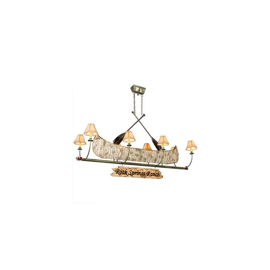 Personalized Canoe 8 Light 24" Wide Linear Chandelier