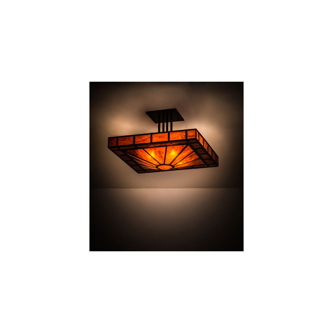 Mission Prime 4 Light 34" Wide Semi-Flush Square Ceiling Fixture