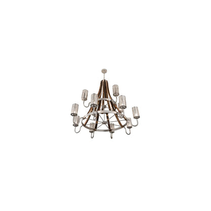 Barrel Stave Winter Maple 12 Light 60" Wide Chandelier