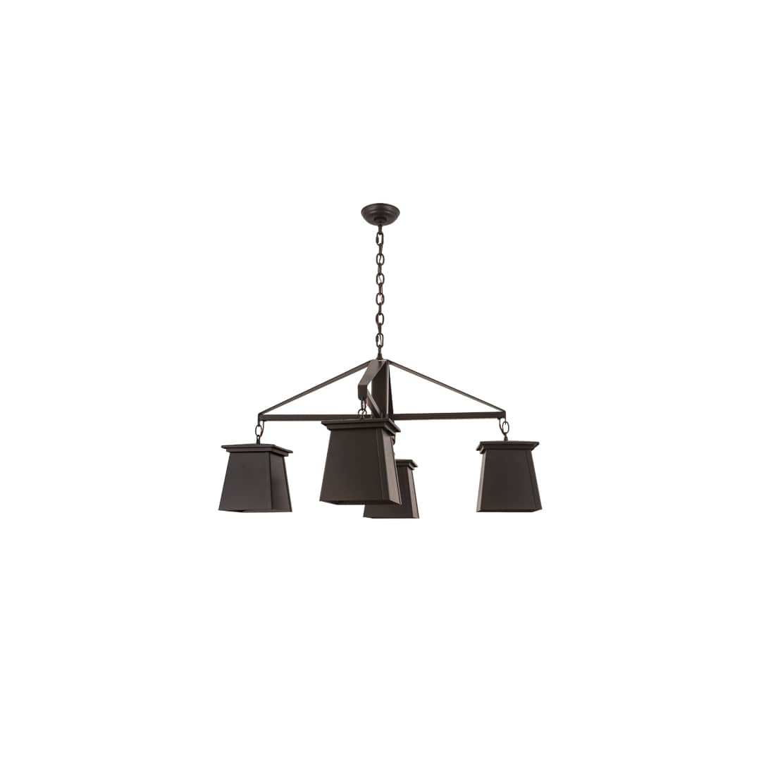 Mission Midnight 4 Light 41" Wide Chandelier