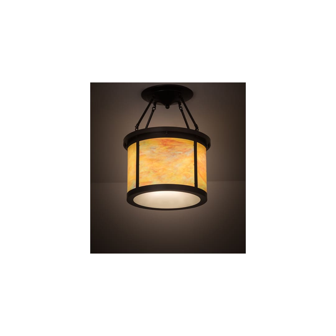 Arts and Crafts 4 Light 20" Wide Semi-Flush Drum Ceiling Fixture
