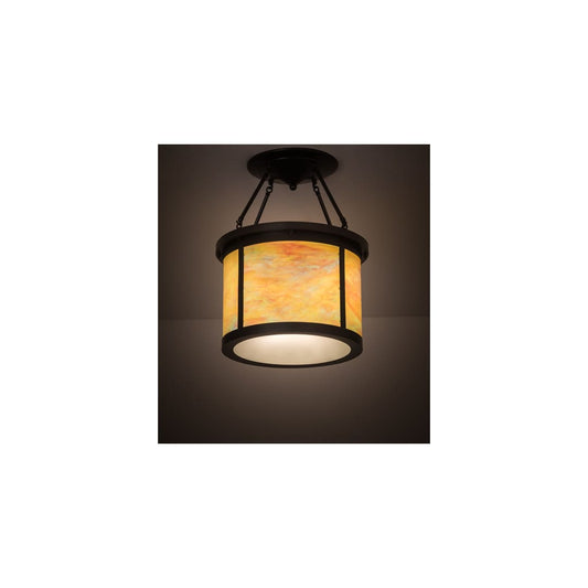 Arts and Crafts 4 Light 20" Wide Semi-Flush Drum Ceiling Fixture