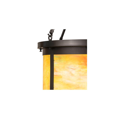 Arts and Crafts 4 Light 20" Wide Semi-Flush Drum Ceiling Fixture