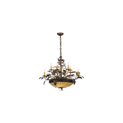 Greenbriar Oak 11 Light 42" Wide Taper Candle Style Chandelier
