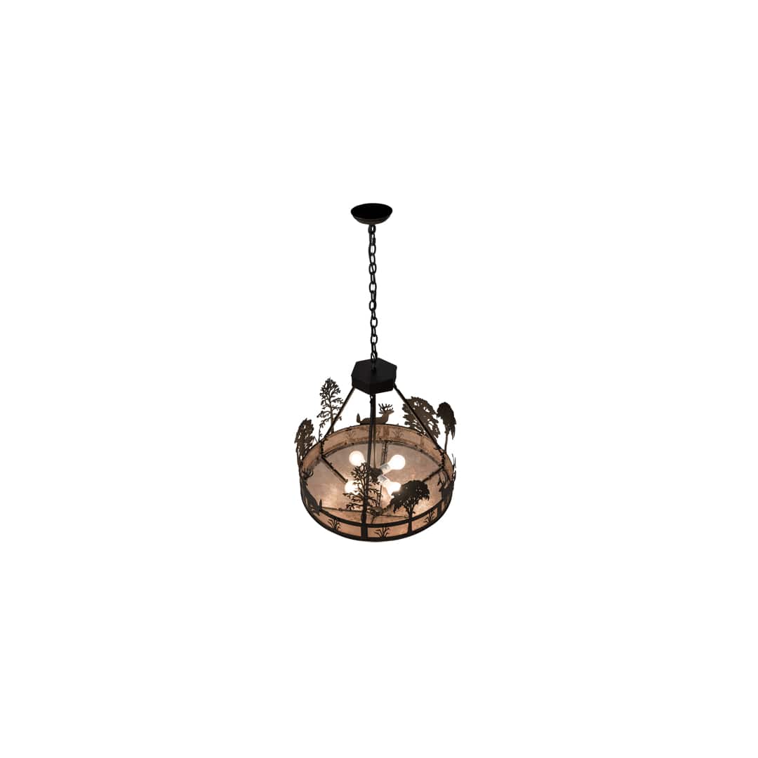 4 Light 24" Wide Abstract Pendant