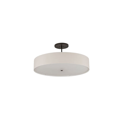 Cilindro 6 Light 42" Wide Semi-Flush Drum Ceiling Fixture with Eggshell Shade - Bronze Finish