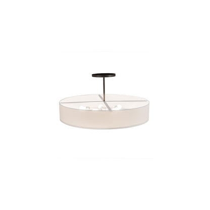 Cilindro 6 Light 42" Wide Semi-Flush Drum Ceiling Fixture with Eggshell Shade - Bronze Finish