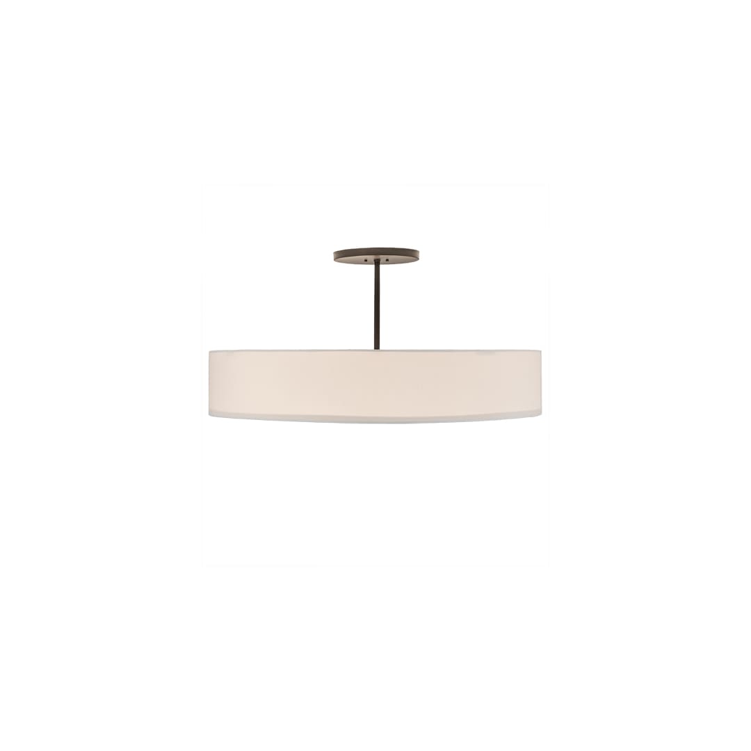Cilindro 6 Light 42" Wide Semi-Flush Drum Ceiling Fixture with Eggshell Shade - Bronze Finish