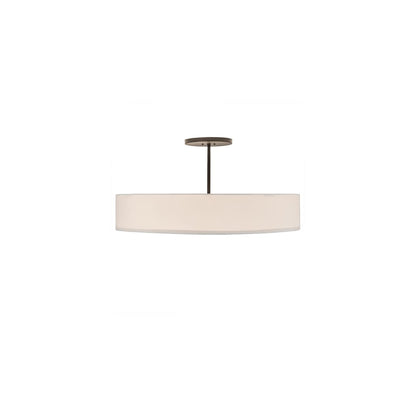 Cilindro 6 Light 42" Wide Semi-Flush Drum Ceiling Fixture with Eggshell Shade - Bronze Finish