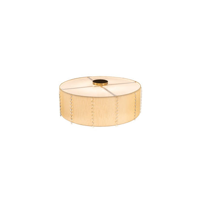 Cilindro Lujoso 8 Light 32" Wide Semi-Flush Drum Ceiling Fixture with Natural Silk Shade - Brass Finish