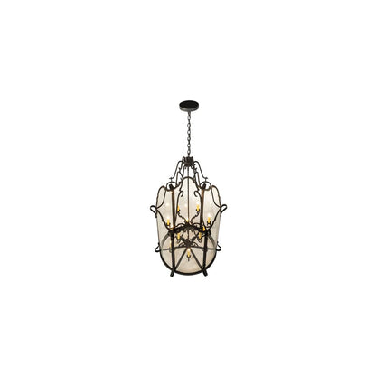 12 Light 33" Wide Taper Candle Pendant