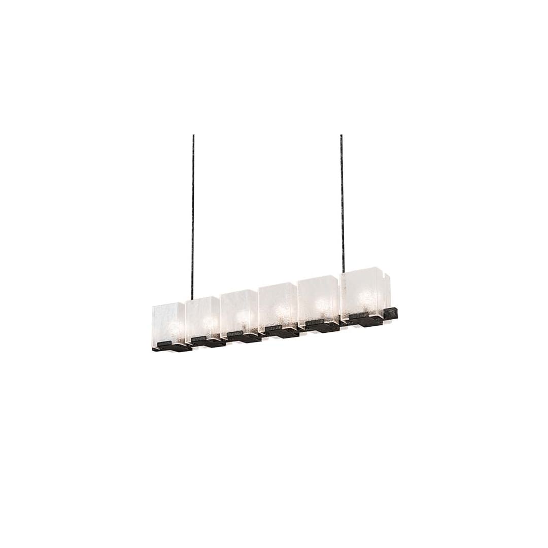 Long Ice Cube 6 Light 8" Wide Linear Chandelier