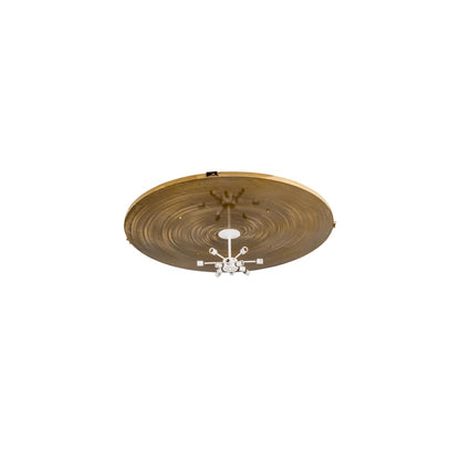 Kahe 12 Light 60" Wide Flush Mount Bowl Ceiling Fixture - Brass Tint Finish